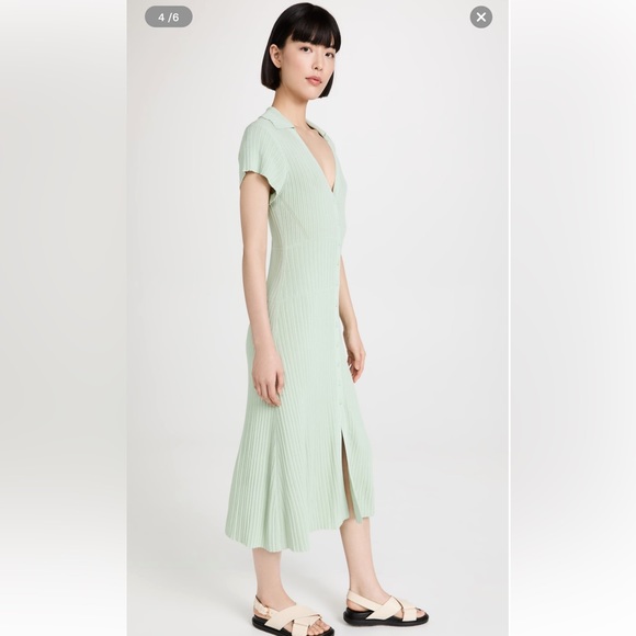 Esme Button-Up Midi Dress in Mint - NWT - Picture 3 of 10